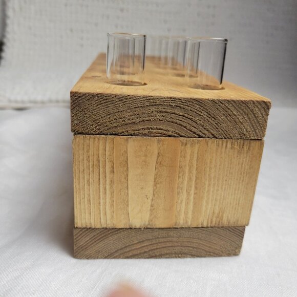 Plant Propagation Station Tabletop Pine Wood 12 glass tubes Handmade hydroponics - Picture 10 of 12